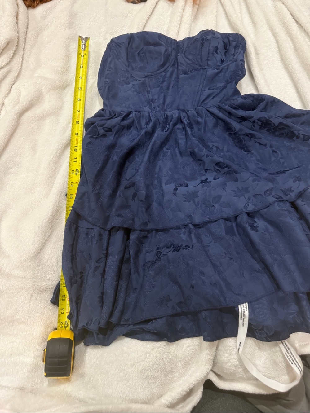 Lucy in the Sky Navy Blue Strapless Tiered Party Dress - Picture 5 of 5